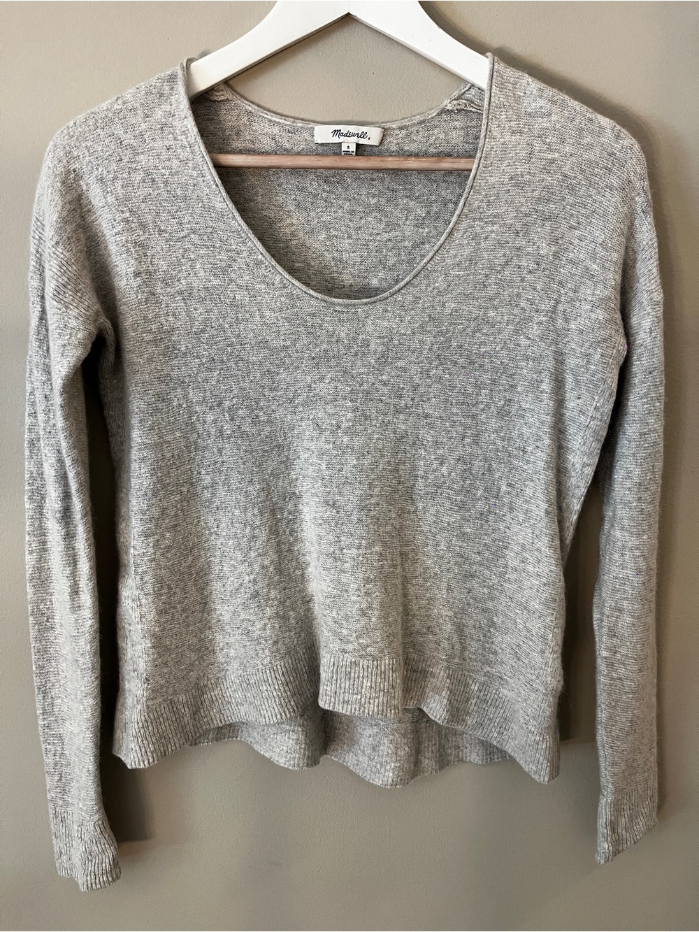 Madewell Heather Gray Scoop-Neck Lightweight Sweater